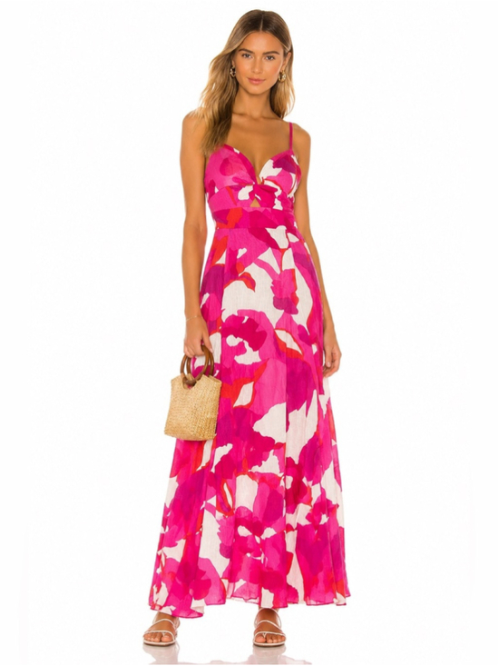 1. State Dresses & Skirts - 1. State Fuchsia and White Abstract Print Maxi Dress
